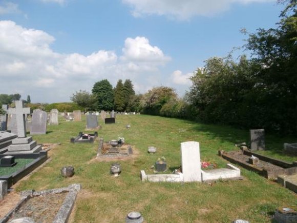 The grassed area on the right is the site of many pauper burials