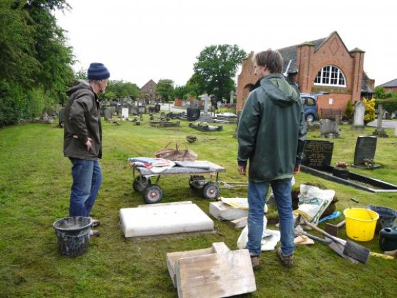 Fixing the base stone. June 4th 2014