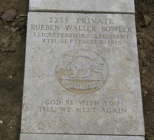 Rueben's gravestone in the Boulogne Eastern Cemetery. 2012