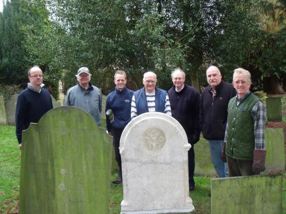 A team led by Frank Whitby re-assembled the above gravestone C7 in December 2011. It was previously laid on the ground.