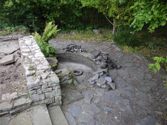 The pathway around the pond was cleared of vegetation and stumps. September 2011