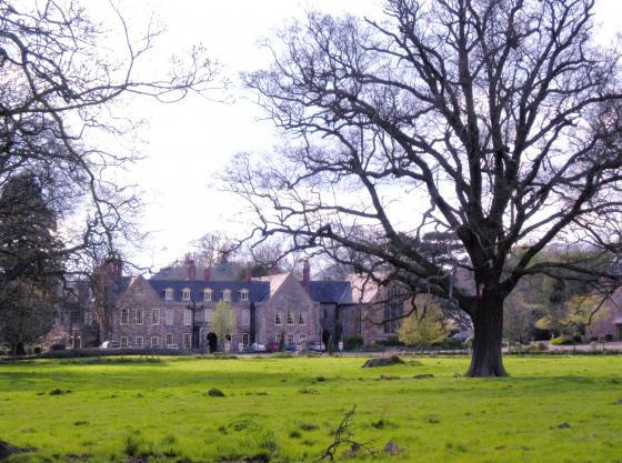 The far end of Rothley Park adjoining the grounds of the Rothley Court Hotel. April 2005