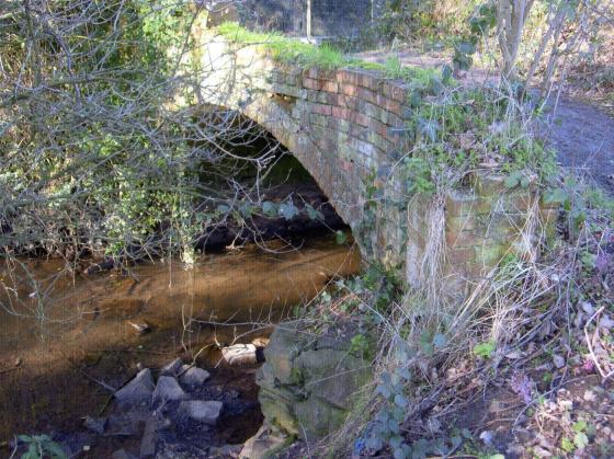 The bridge from The Grange Site 122 into The Grange Playing Field February 2007