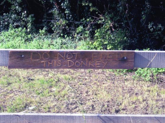 Site 140A Donkey Field. The original sign. September 2005