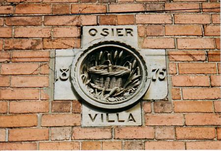 This is a lovely reminder of the history of the osiers and can be clearly seen on Osier Villa from the bridge on Cossington Road.

Information at September 2006