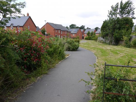 Pedestrian approach to Avalon from Loughborough Road. July 3rd 2014