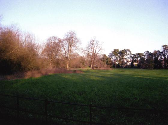 Rothley Brook to the left and Hallfields Lane to the right. January 2007