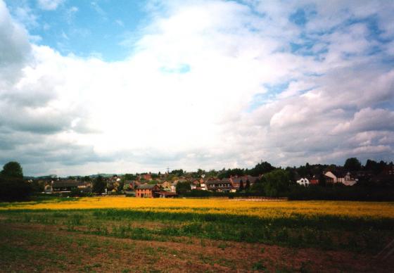 Site 161 View over Stable Field looking to Mountsorrel Lane with the old stable just left of centre. May 2003