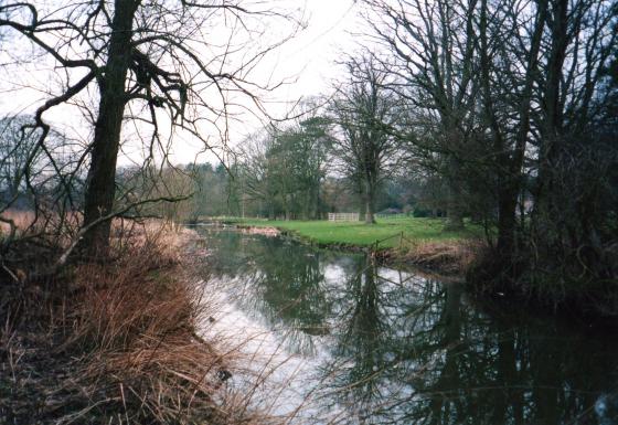 Site 174. Looking to Rothley Park (1) on the right with the memorial to Bill Cooper inside the white fencing. February 2004