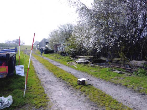 Site 219 Looking up Long Field. Brookfield Farmhouse to the right beyond the trees. April 2010