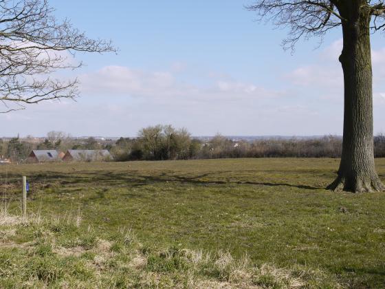 Site 219 Looking over Long Field from Site 220 Brookfield to the A6 on the right and the new 'Avalon development on Site 288 Old Allotments. 6th April 20