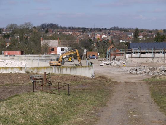 Site 221 Looking to the rear of partly demolished Brookfield Farmhouse. 6th April 2013