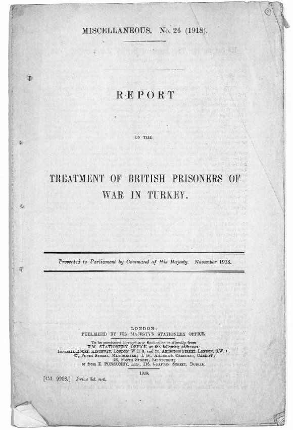 This publication is available to view at the British Library. It was presented to Parliament in November 1918.