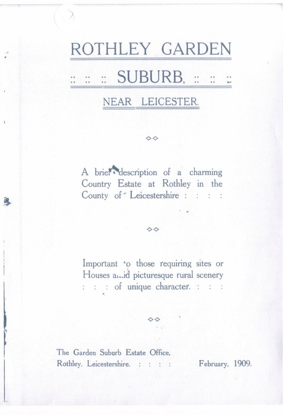 Swithland Lane (part) and The Ridgeway were built as the Rothley Garden Suburb and that is why we have some beautifully designed houses in theses areas. The booklet is available to view in the Local Studies folder in the Rothley Community Library.