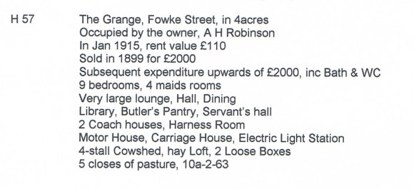 Extract from the Inland Revenue Field Books. 1909-1915 Valuation Survey
Further information National Archive Class IR 58