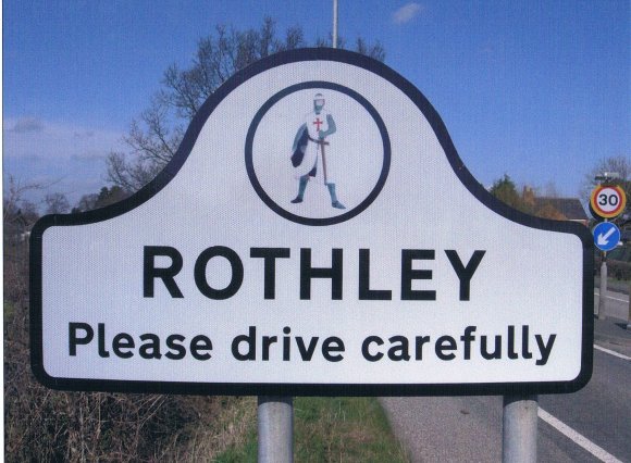 The village sign entering Rothley. 2007