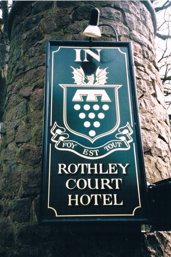 The Babington Coat of Arms at the roadside entrance in March 2002
